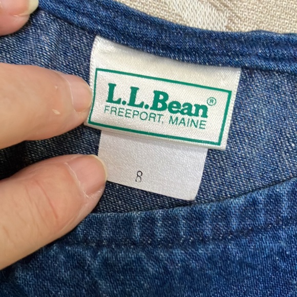 Vintage LLBean denim blue maxi jumper 16-16.5” waist. Buttons down both sides. - Picture 2 of 5